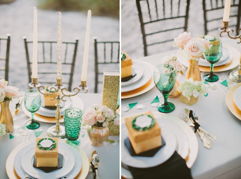 Emerald Green & Gold Engagement Party Inspiration via TheELD.com