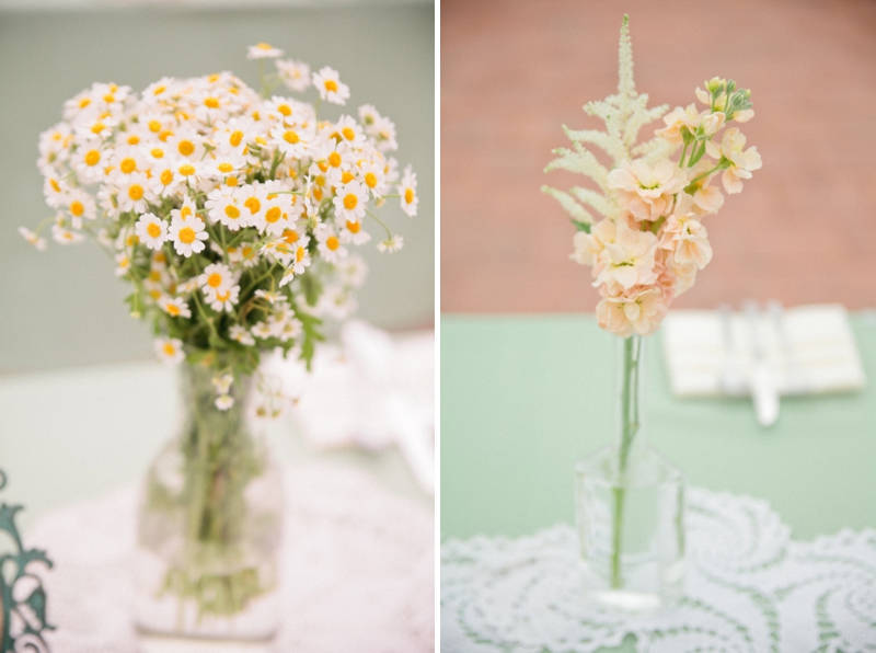 Handcrafted Mint and Peach California Wedding via TheELD.com