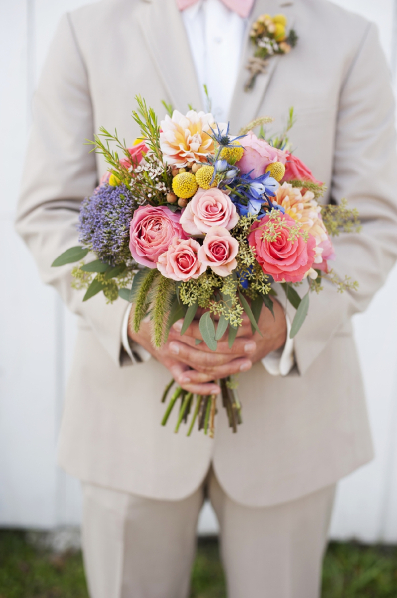 Pink Handcrafted Kentucky Farm Wedding via TheELD.com