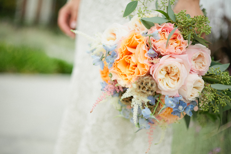 Handcrafted Mint and Peach California Wedding via TheELD.com