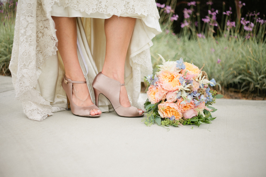 Handcrafted Mint and Peach California Wedding via TheELD.com