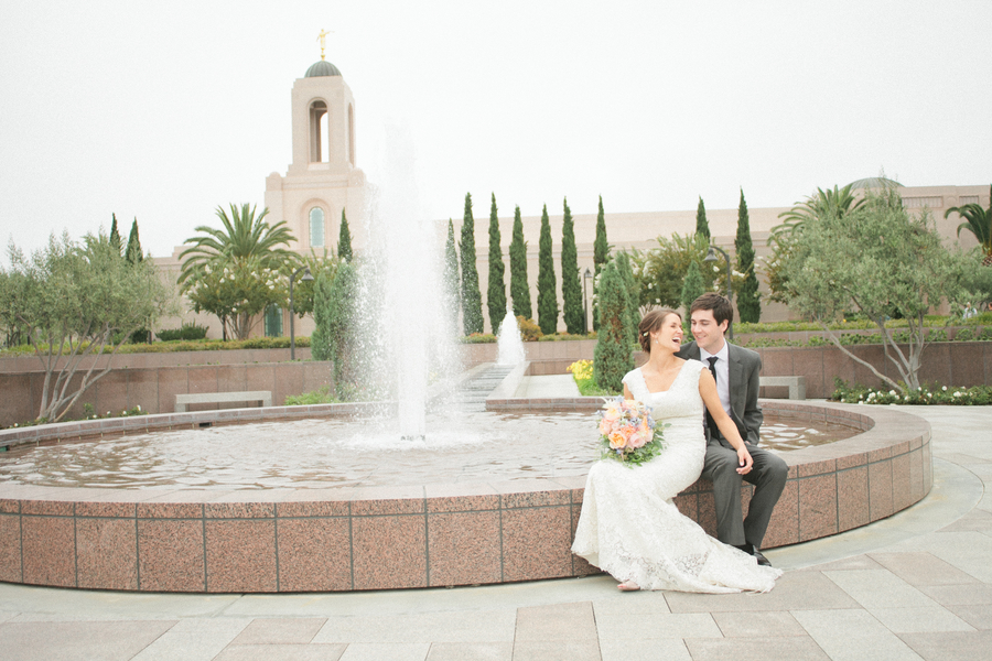 Handcrafted Mint and Peach California Wedding via TheELD.com