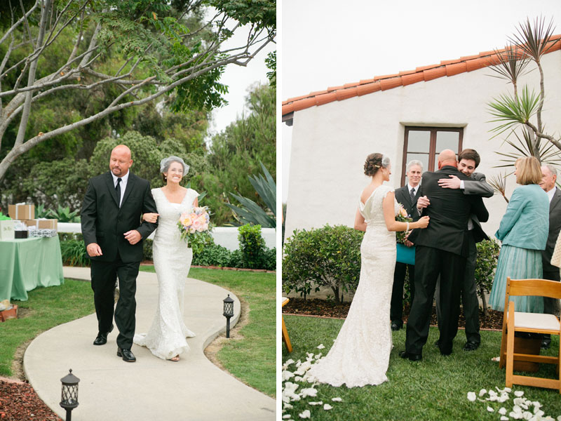 Handcrafted Mint and Peach California Wedding via TheELD.com