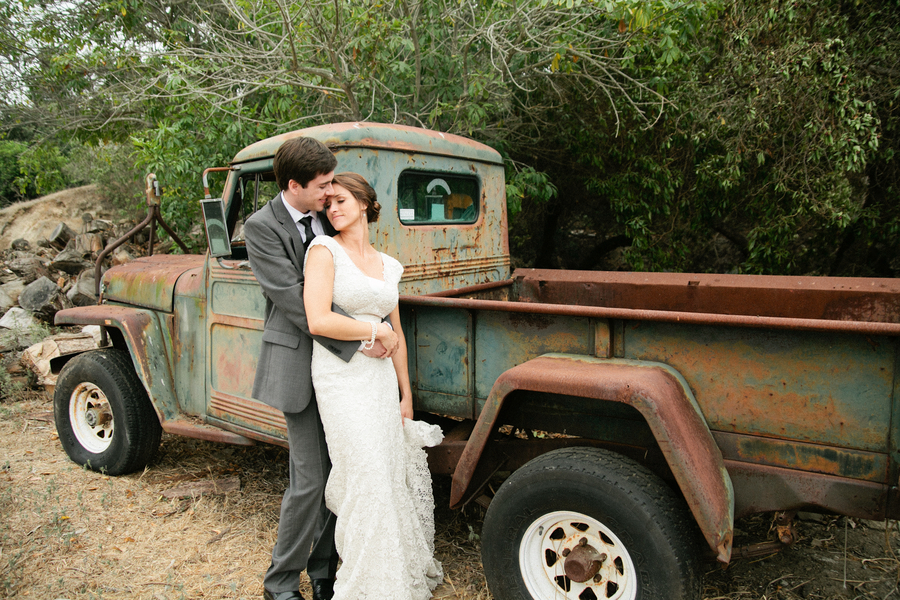 Handcrafted Mint and Peach California Wedding via TheELD.com