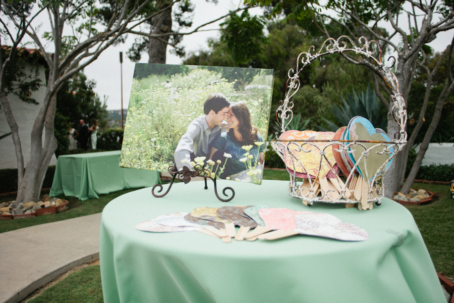 Handcrafted Mint and Peach California Wedding via TheELD.com