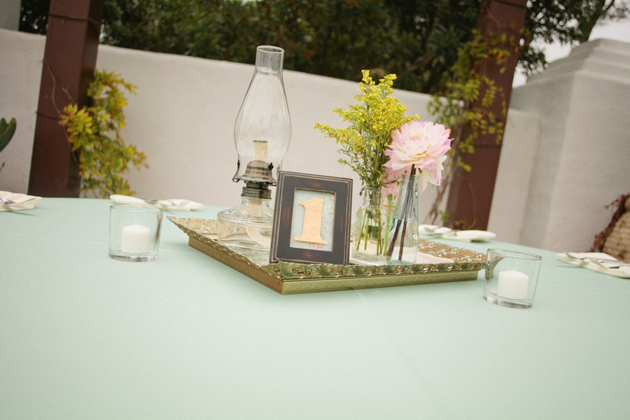 Handcrafted Mint and Peach California Wedding via TheELD.com