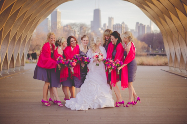 Pink & Purple Modern Eclectic Chicago Wedding via TheELD.com