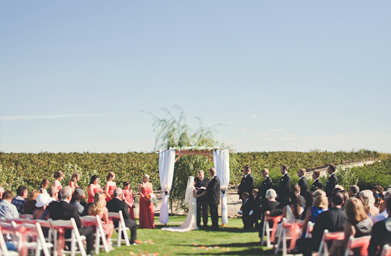 Romantic Coral San Miguel Winery Wedding via TheELD.com