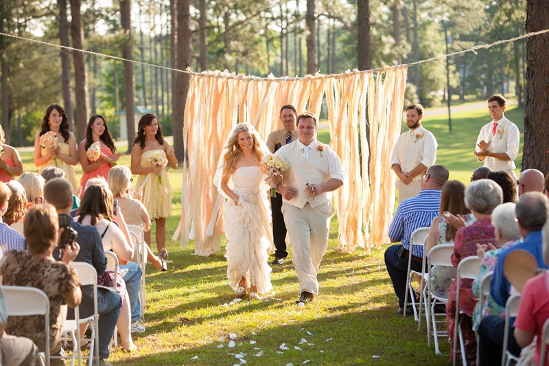 Rustic Peach and Yellow DIY Wedding via TheELD.com