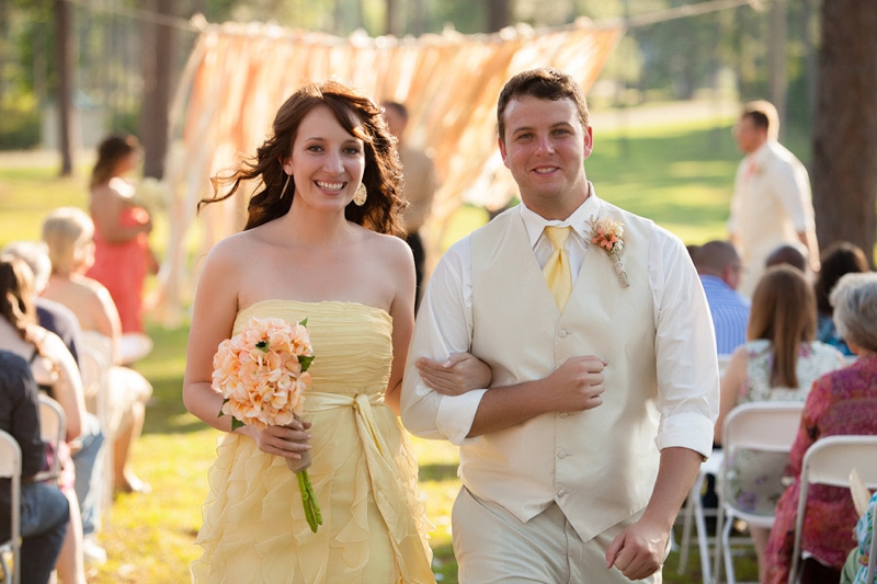 Rustic Peach and Yellow DIY Wedding via TheELD.com