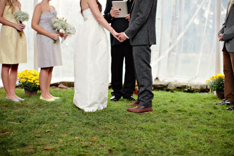 Rustic Yellow & Gray Rhode Island Wedding via TheELD.com