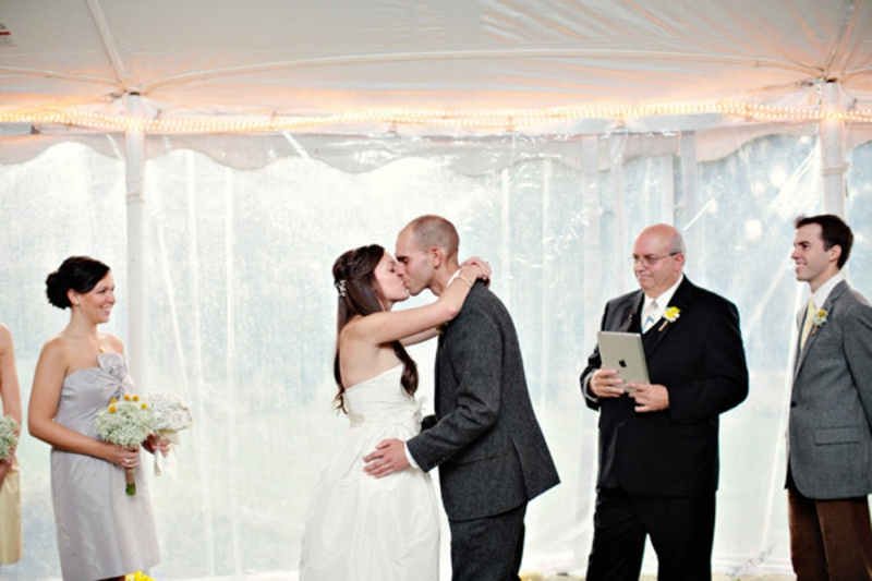 Rustic Yellow & Gray Rhode Island Wedding via TheELD.com