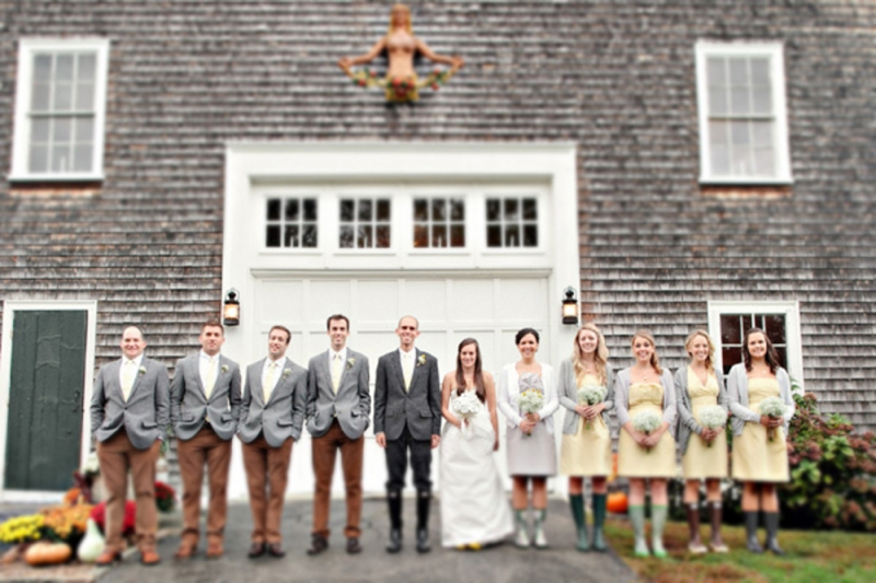 Rustic Yellow & Gray Rhode Island Wedding via TheELD.com