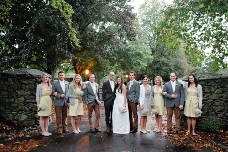 Rustic Yellow & Gray Rhode Island Wedding via TheELD.com