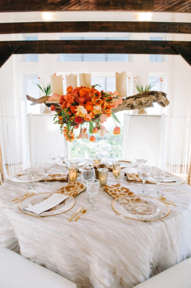 Orange Eclectic Chic Wedding Inspiration via TheELD.com