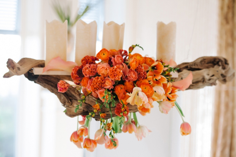 Orange Eclectic Chic Wedding Inspiration via TheELD.com