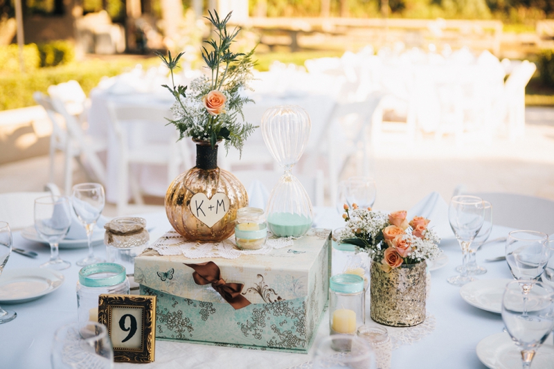 A Peach Vintage Eclectic DIY Wedding via TheELD.com