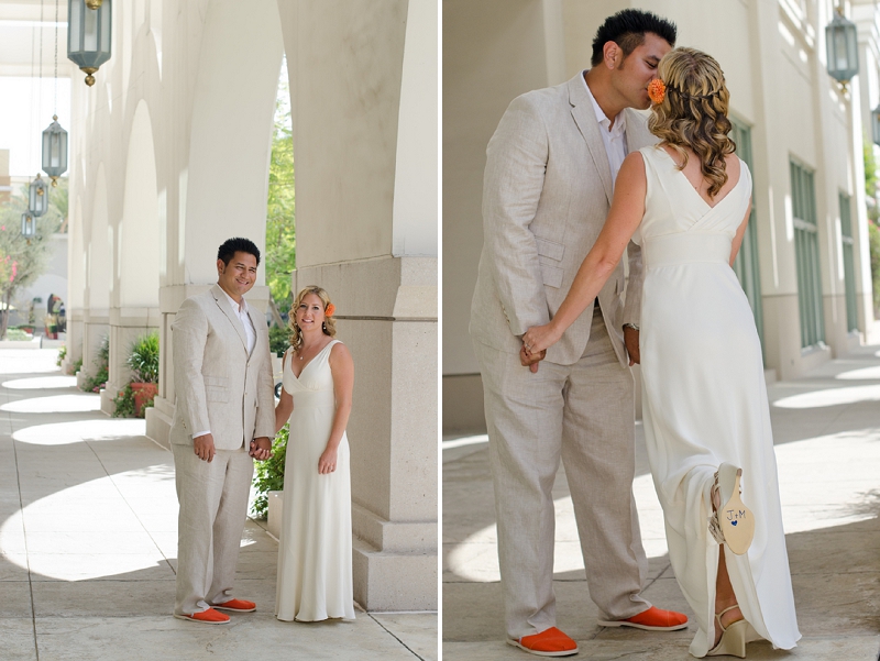 Modern Orange & Green California Wedding via TheELD.com