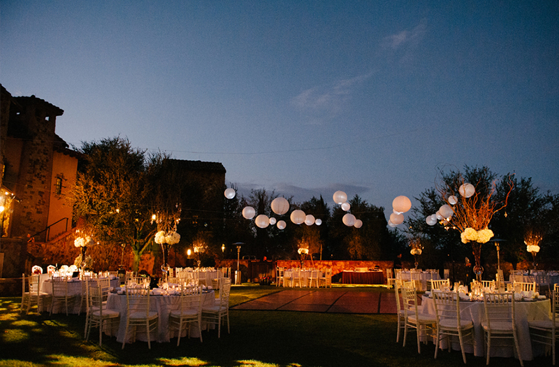 Elegant Green and White Bella Collina Wedding via TheELD.com