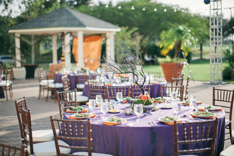 Elegant Purple & Orange Jacksonville Wedding via TheELD.com