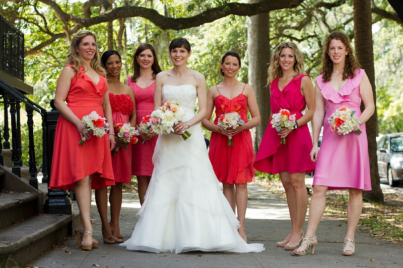Eclectic Peach & Pink Savannah Wedding via TheELD.com