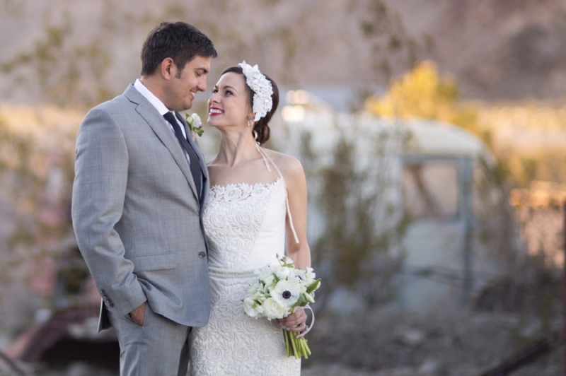 Vintage Glam Desert Bride & Groom Session via TheELD.com