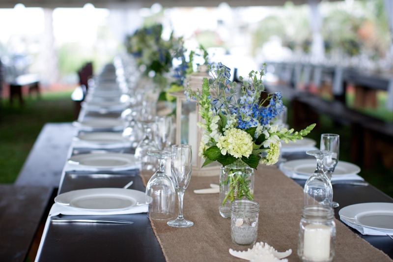 Rustic Chic Blue and Green Beach Wedding via TheELD.com