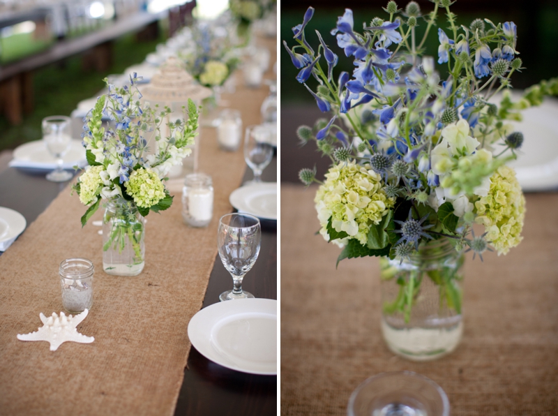 Rustic Chic Blue and Green Beach Wedding via TheELD.com