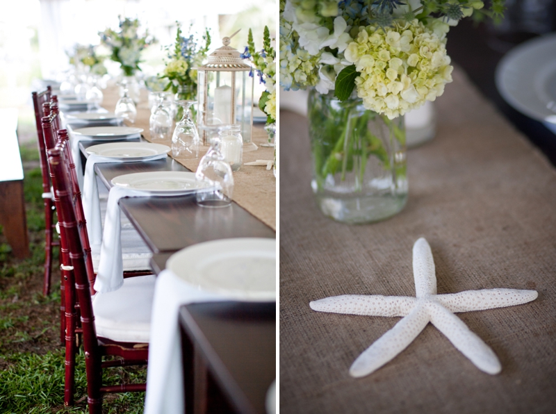 Rustic Chic Blue and Green Beach Wedding via TheELD.com