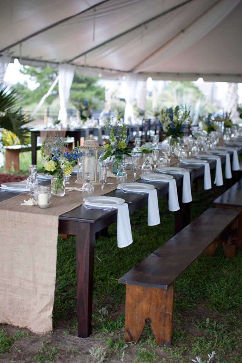 Rustic Chic Blue and Green Beach Wedding via TheELD.com