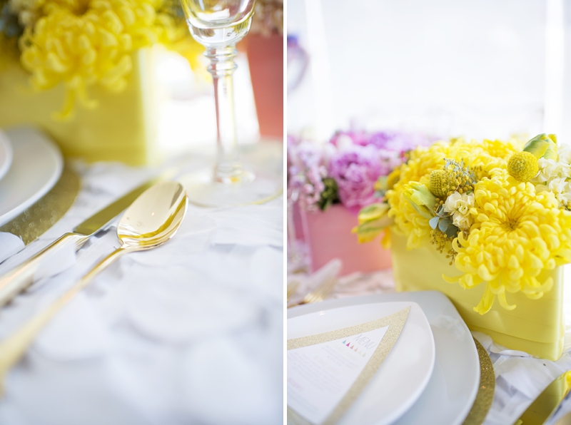 Colorful and Modern Geometric Wedding Inspiration via TheELD.com