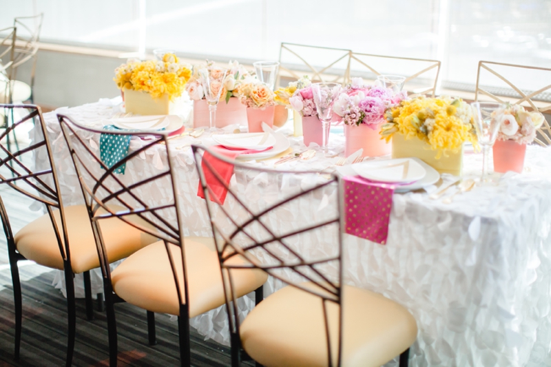 Colorful and Modern Geometric Wedding Inspiration via TheELD.com