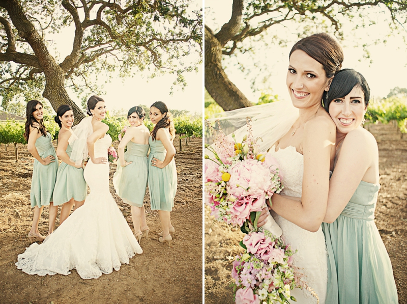 Pink and Mint California Vineyard Wedding via TheELD.com