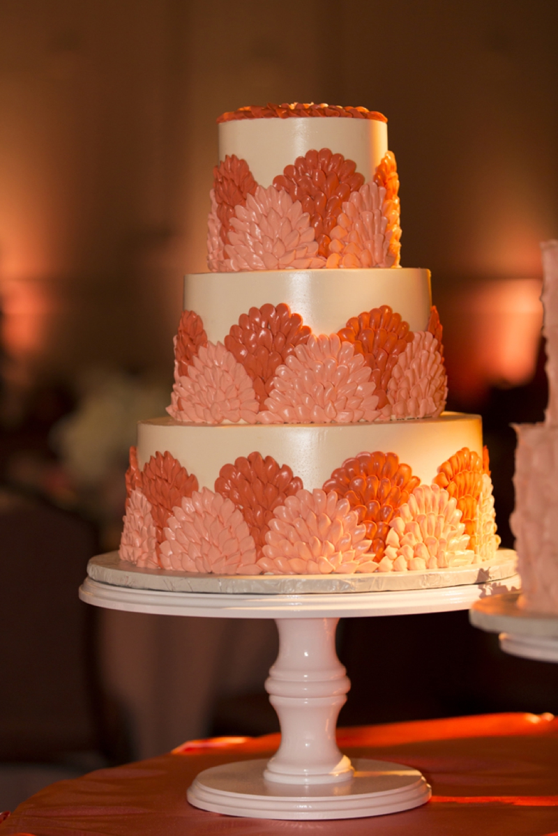 Modern Pink and Peach St. Louis Wedding via TheELD.com