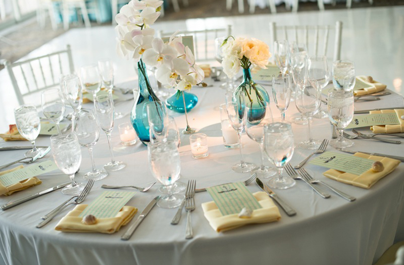 Nautical Blue, Yellow, & Gray California Wedding via TheELD.com