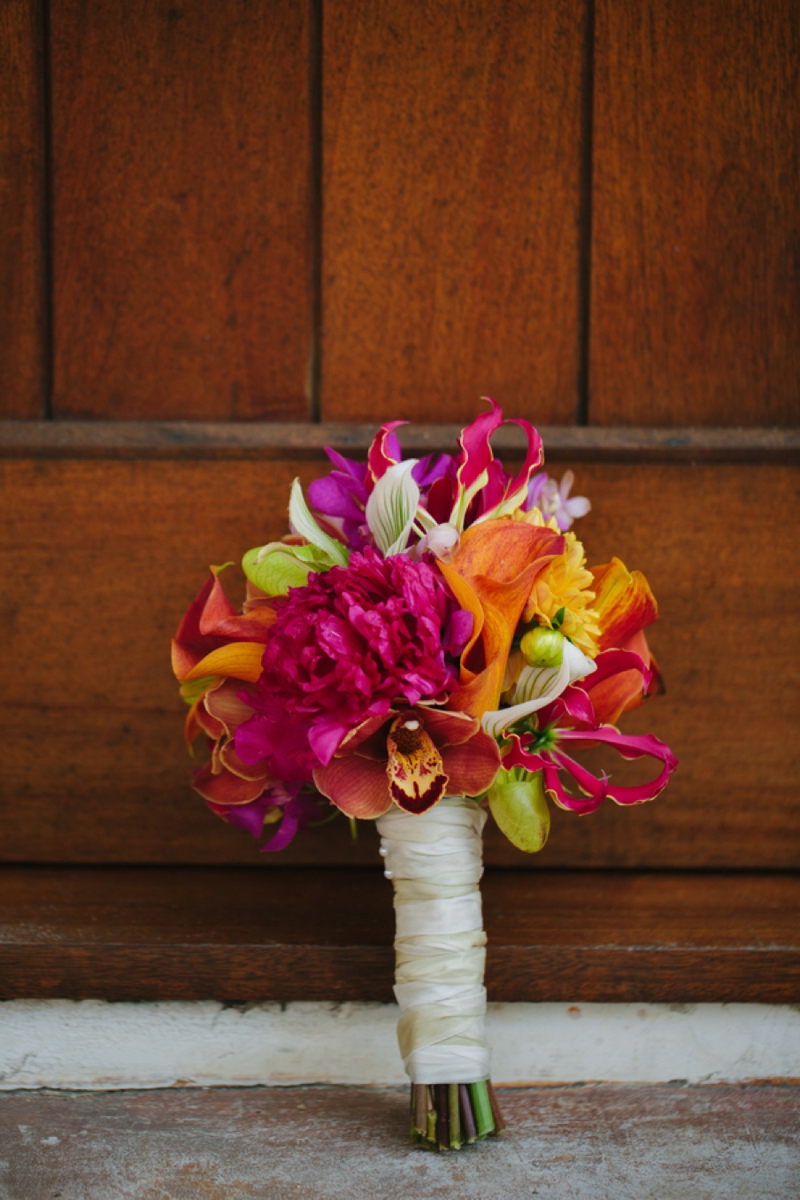 Pink, Orange, & Aqua Florida Wedding via TheELD.com