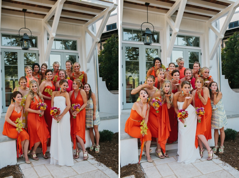 Pink, Orange, & Aqua Florida Wedding via TheELD.com
