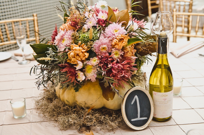 Pink and Orange Pennsylvania Fall Wedding via TheELD.com