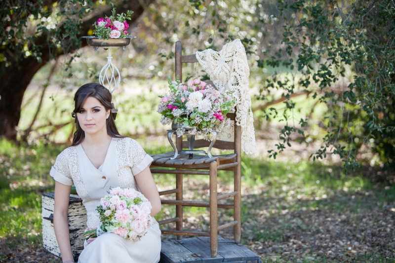 Vintage and Rustic Pink Wedding Inspiration via TheELD.com