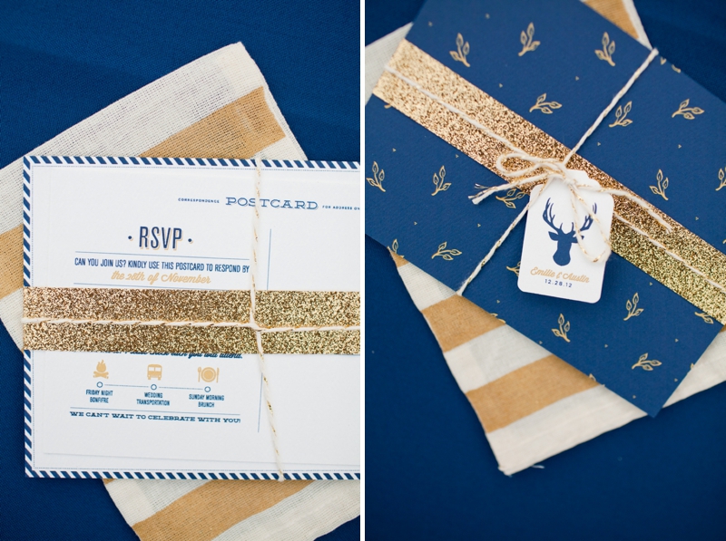 Woodland Navy and Gold Wedding Inspiration via TheELD.com