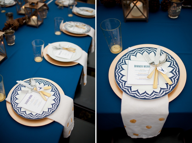 Woodland Navy and Gold Wedding Inspiration via TheELD.com