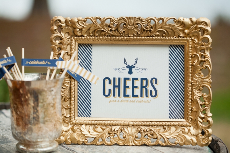 Woodland Navy and Gold Wedding Inspiration via TheELD.com