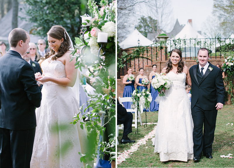 Classic Outdoor Blue, Champagne, & Pink Georgia Wedding via TheELD.com