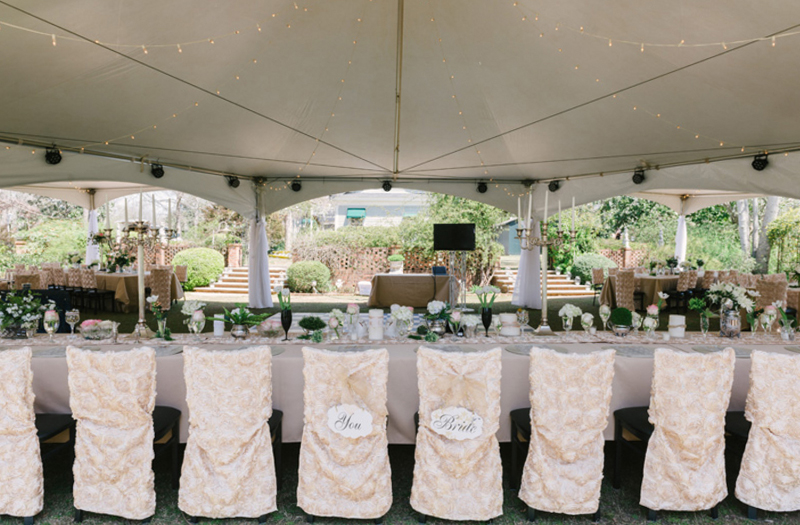 Classic Outdoor Blue, Champagne, & Pink Georgia Wedding via TheELD.com