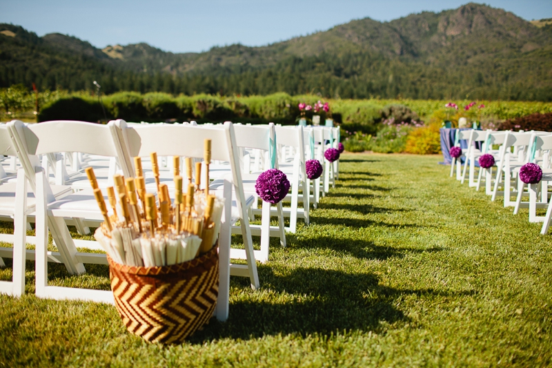 Elegant Travel Themed Purple Vineyard Wedding via TheELD.com