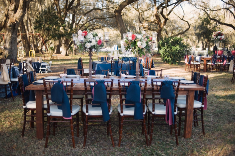 Southern Vintage Pink and Navy Wedding via TheELD.com