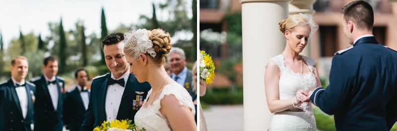 Yellow and White Air Force Wedding via TheELD.com