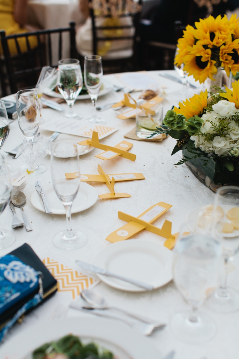 Yellow and White Air Force Wedding via TheELD.com