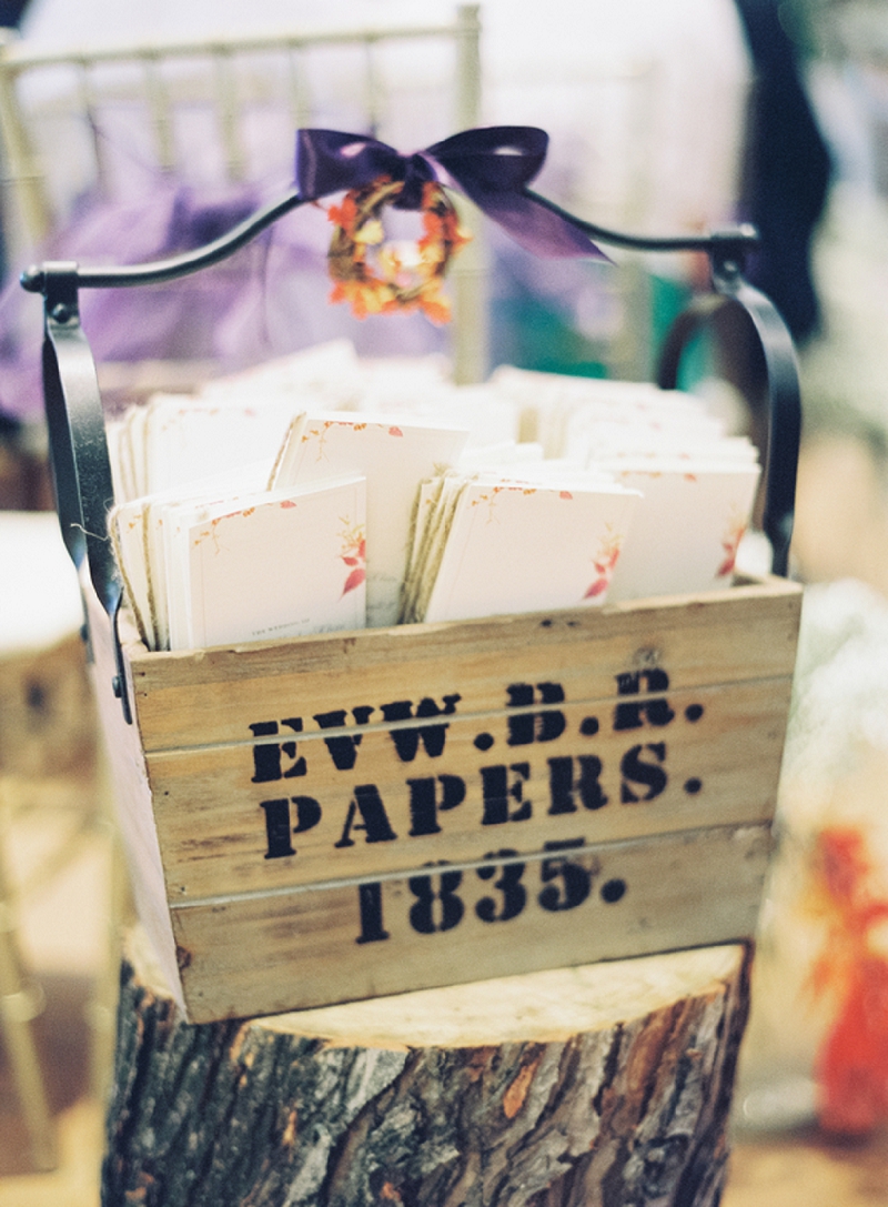 Rustic Purple & Orange Virginia Wedding via TheELD.com