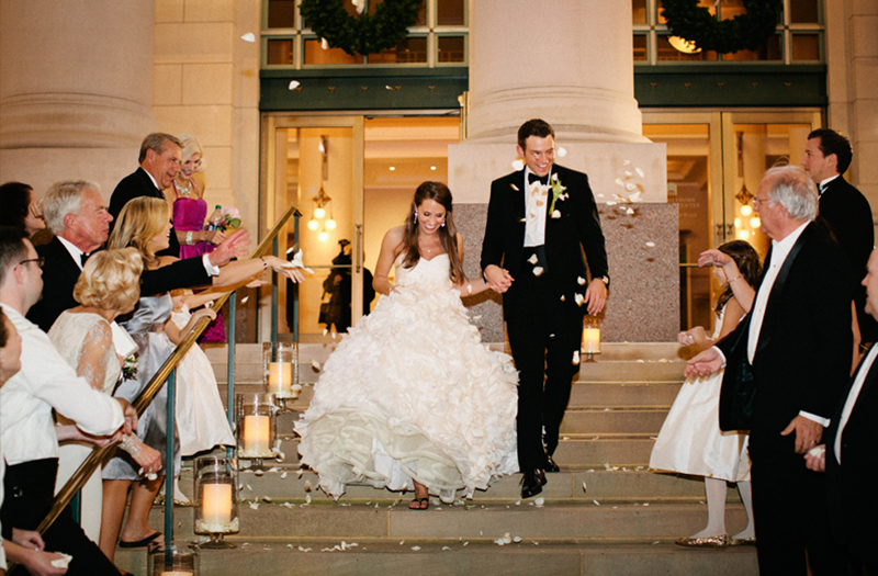 Elegant Pink, White, and Champagne Tennessee Wedding via TheELD.com